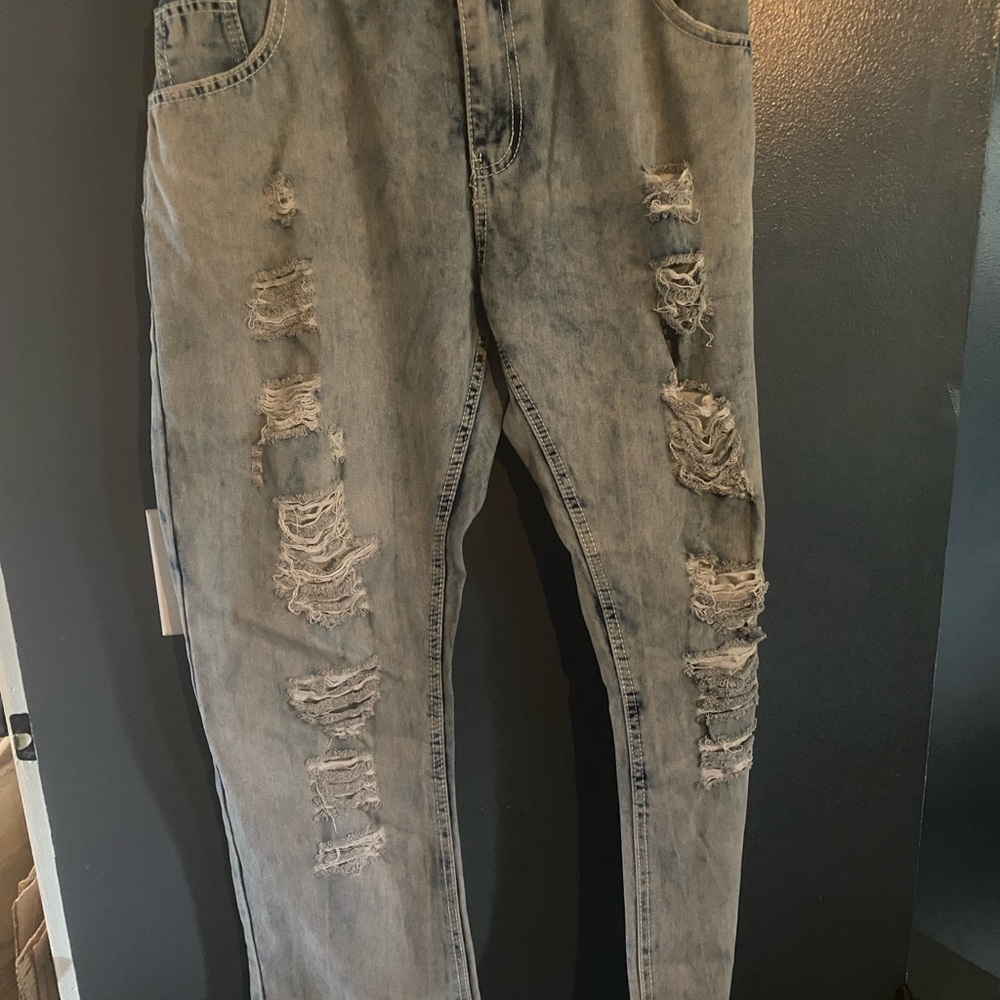 Men’s ax 40 True Rock distressed jeans Repair-7512